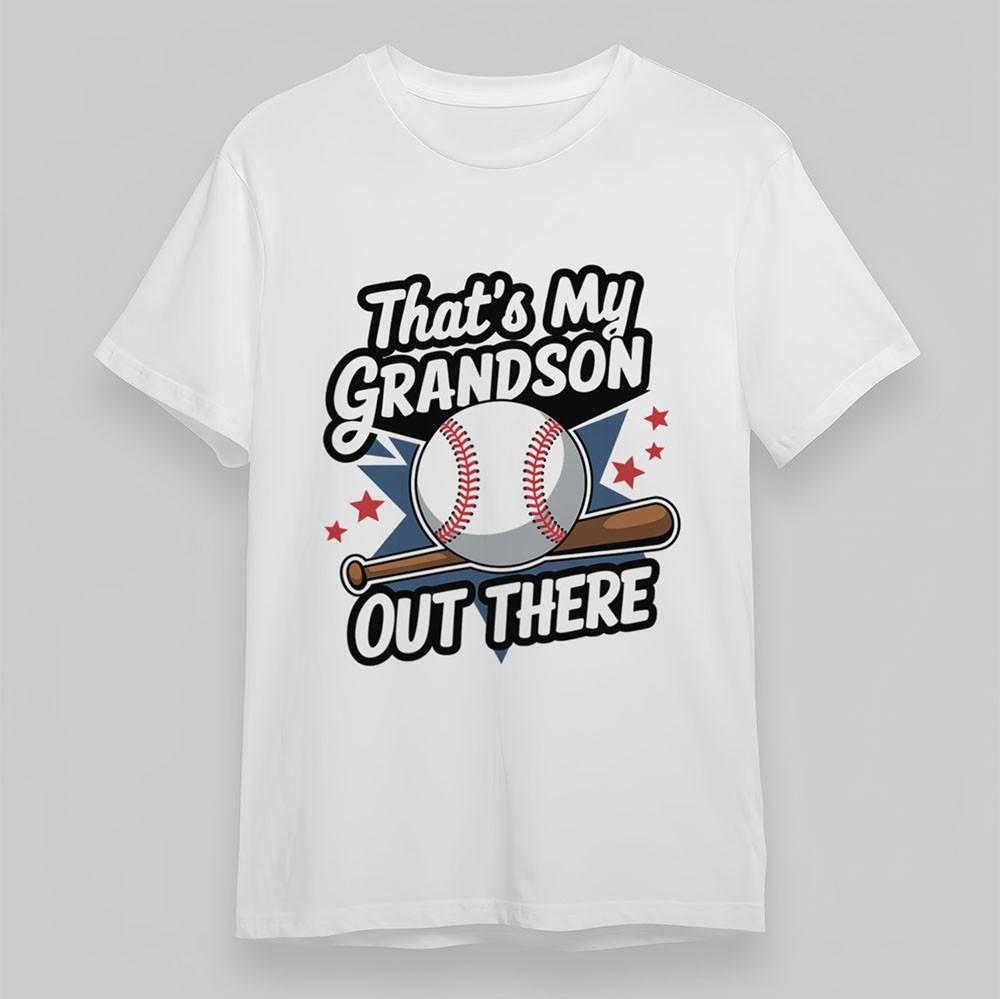 

Women s Oversize T-Shirt Thats My Grandson Out There Tee Short Soft Cotton White 4XL