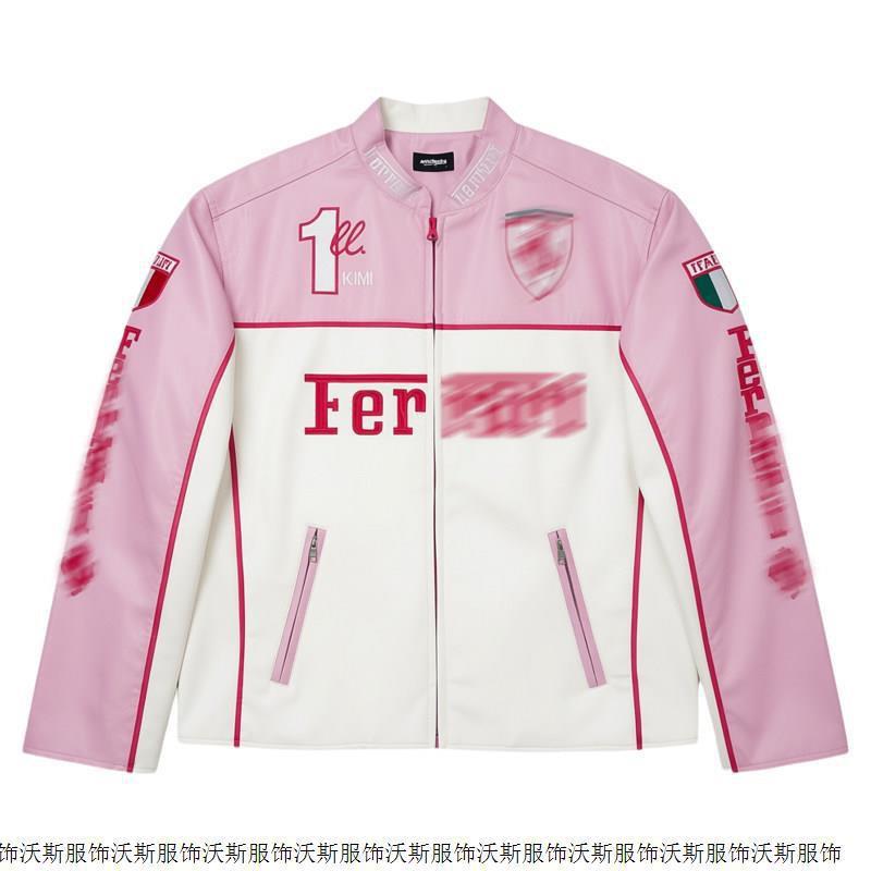 Men Women Vintage Racing Style Windproof Cycling Jacket Lightweight Embroidered Motorcycle Riding Outerwear