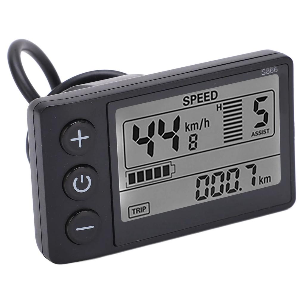 24V 36V 48V Electric Bike S866 LCD Display Meter Control Panel With Waterproof/SM Plug E-bike Parts