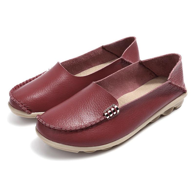Flat Shoes Women Slip On Shoes For Women's Moccasins Genuine Leather Loafers Women Flats Ladies Shoes Plus Size Sapato Feminino