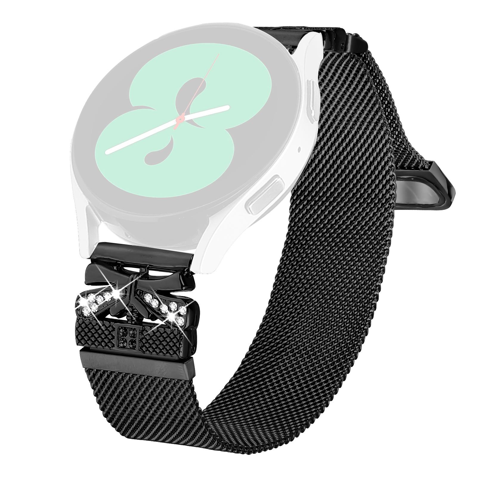 

Metal Strap for Garmin Instinct 2S Milanese Watch Band Butterfly Decor Electroplating Color Black