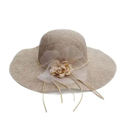 Summer Sun Hat Female Sunscreen Linen Fisherman Hat Sun Hat Beach Hat Travel Wild Flower Straw Hat Beach Seaside Vacation Travel Sun Protection Hat