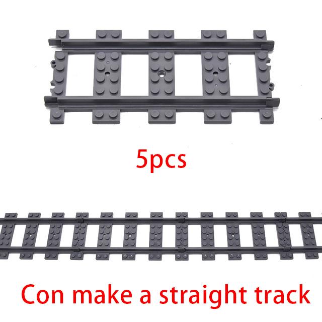 City Trains Left and Right Points Flexible Switch Railway Crossing Tracks Rails Forked Straight Curved Building Block Bricks Toy