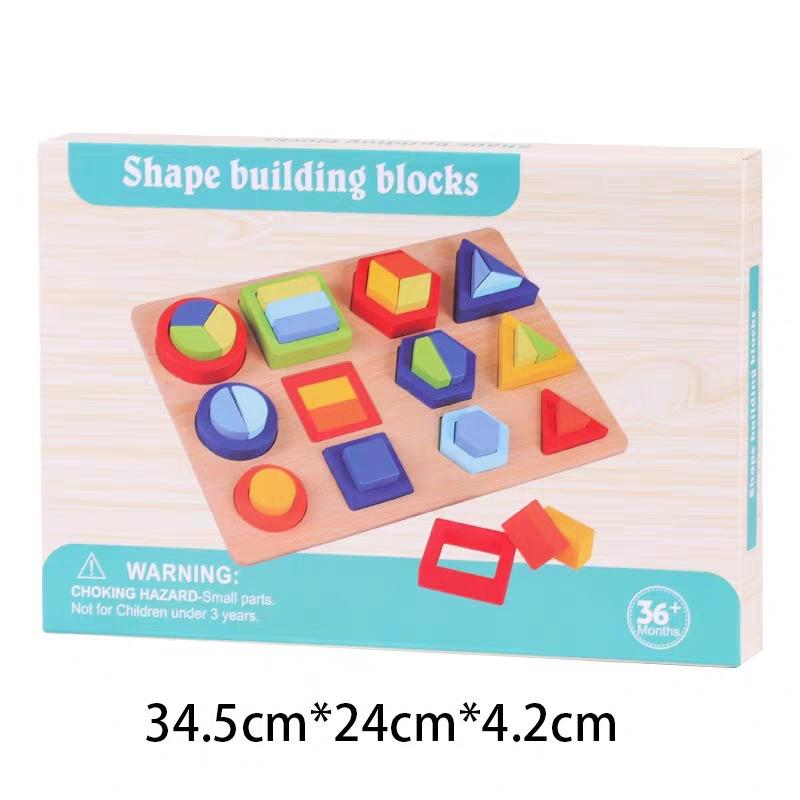Early Education Cognitive Combination Shape Classification Puzzle, Wooden Three-dimensional Puzzle Direct Sales Baby Children's Enlightenment Toys