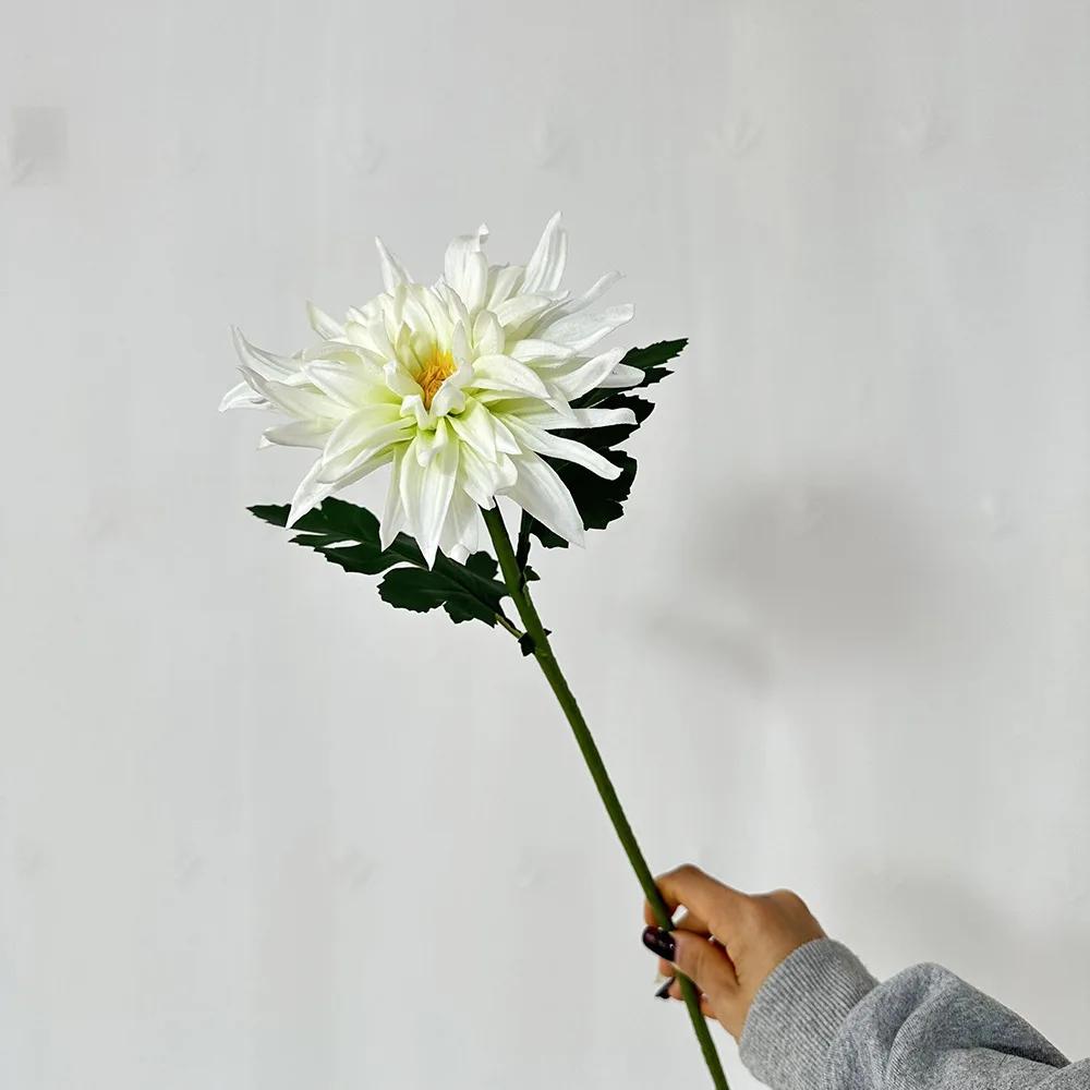 5Pcs/lot Artificial PU Dahlia Flowers Wedding Decoration Fake Flowers Arrangement Home Accessories Party Table Floral Dahlias