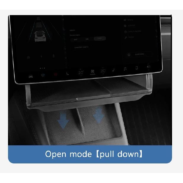 Under-Screen Storage Box For Tesla Model 3 Highland Hidden Fold Able Storage Box Car Storage Modification Parts Interior Design