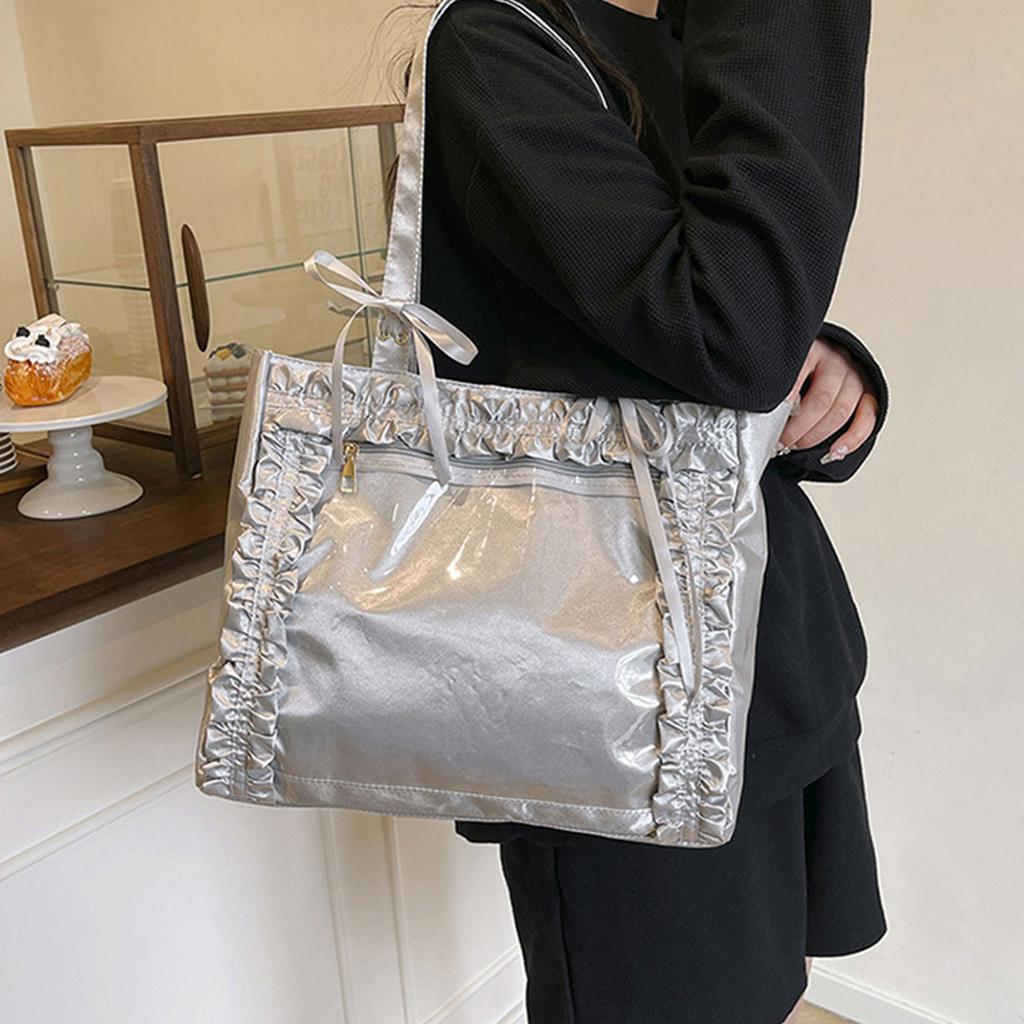 Ita Bag Tote Bag Clear Window for Pins Shoulder Bag Handbag Bag DIY Cosplay Stachel Tote Bag Sweet Bows Purses Gifts
