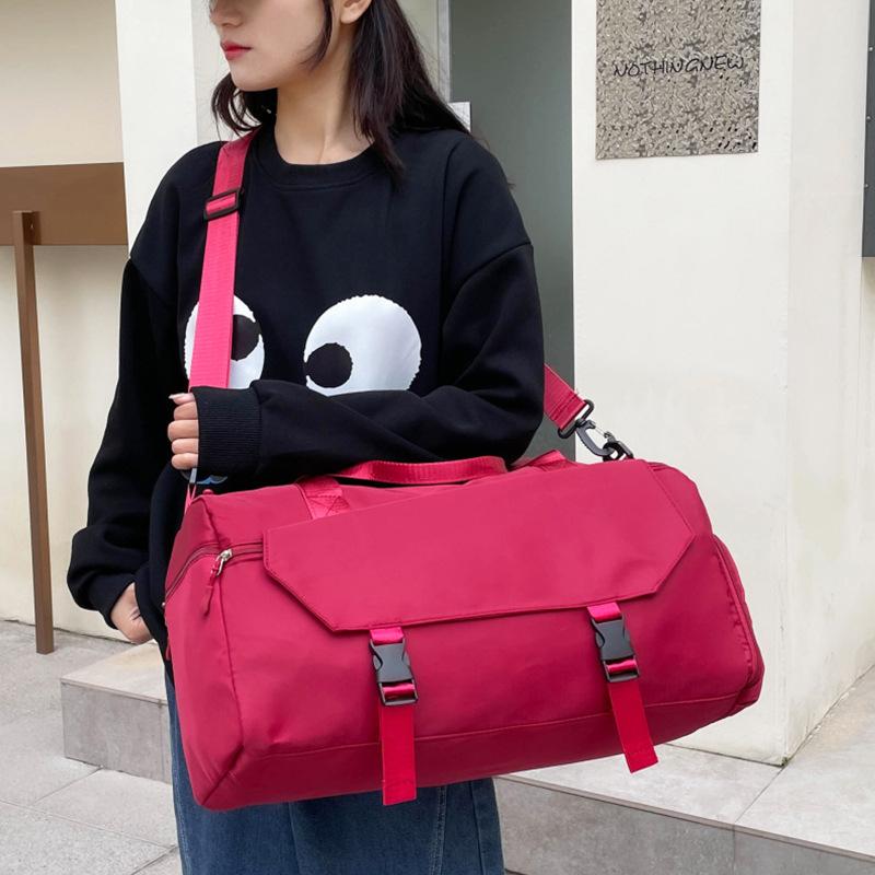 Fashionable, Simple and Large-capacity Luggage Bag with Shoe Compartment for Going Out, Dry-wet Separated Sports and Fitness Bag with A Pull Handle