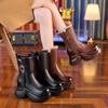 Leder Schneestiefel Damen neue Mode kurze Stiefel verdickte Martin Stiefel Winter Samt Baumwollschuhe Damen Winterschuhe