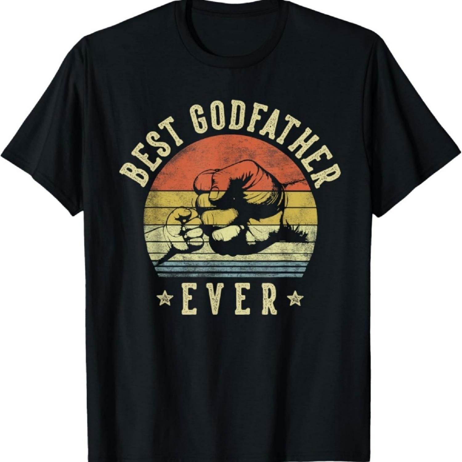 

Best Godfather Ever Retro Fist Bump Vintage Design Godfather T-Shirt S