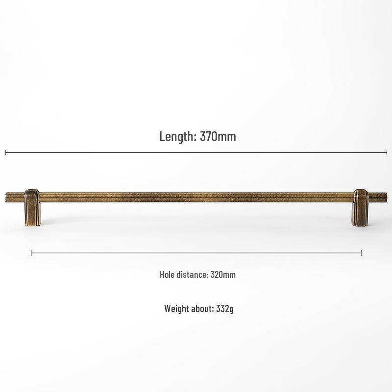 American Retro Brass Single-Hole Drawer Handle - French Vintage Style Pure Copper