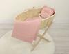 Baby bedding with filling, duvet and Teddy bear shaped pillow - 2-piece set - dusty pink