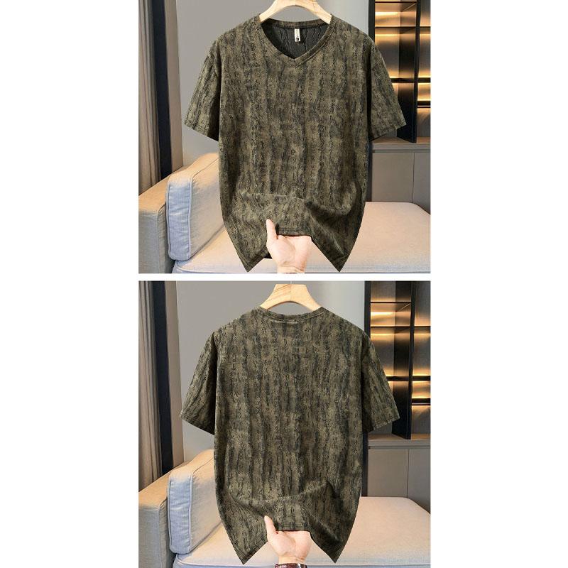 Men's Plus Size Hip Hop Tie-Dye V-Neck T-Shirt Big & Tall Oversized Street Style 5XL-12XL