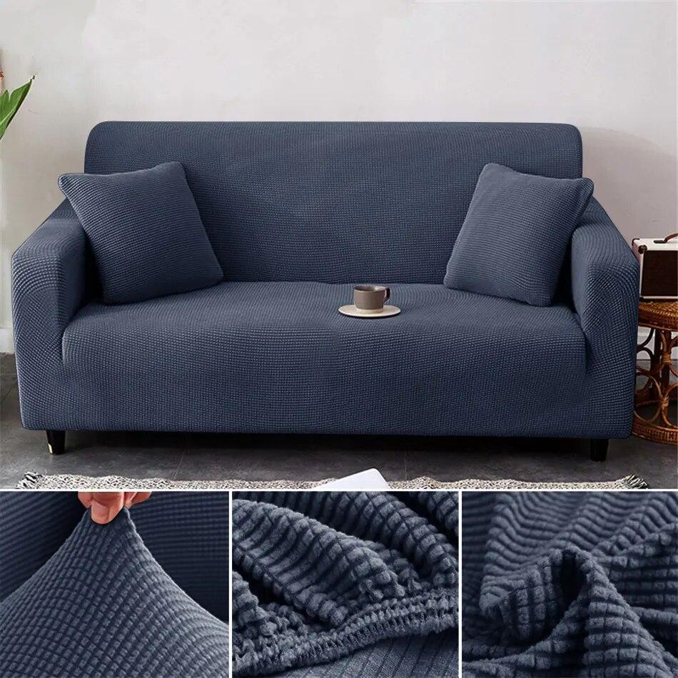 1/2/3/4 Seater Thicken Elastic Jacquard Sofa Cover Slipcover Stretch Polar Fleece L Shape Corner Sofa Covers for Living Room
