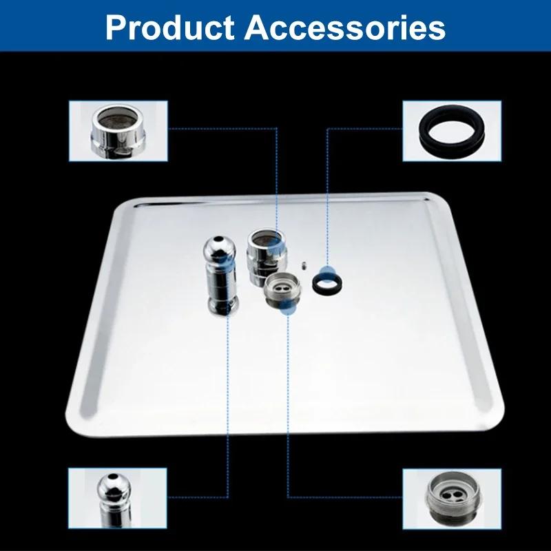 Indoor Bathroom Shower Head Square Round Ultra-thin Stainless Steel Bathroom Shower Head Bathroom Accessories