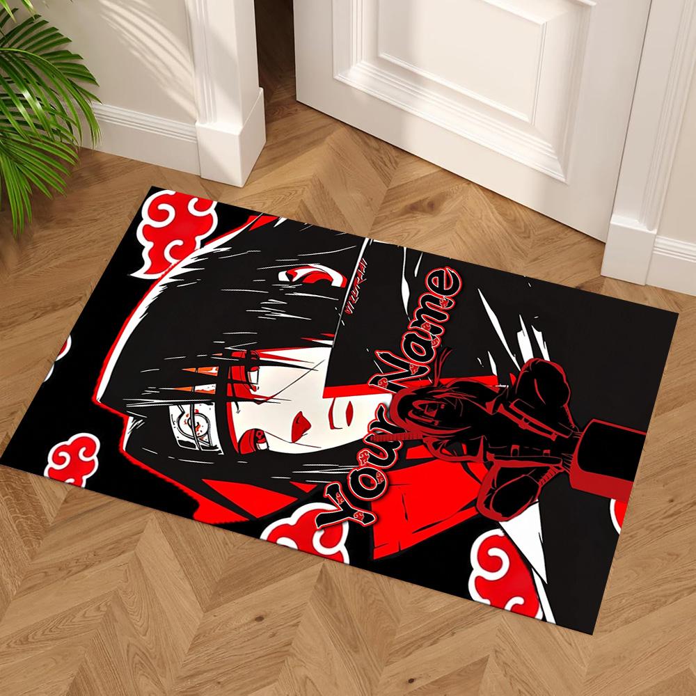 Naruto Character Customize Your Name Floor Rug Office Rug Suitable for Bedrooms Game Room Living Rooms Balcony Antislip Carpet Decorate Offices