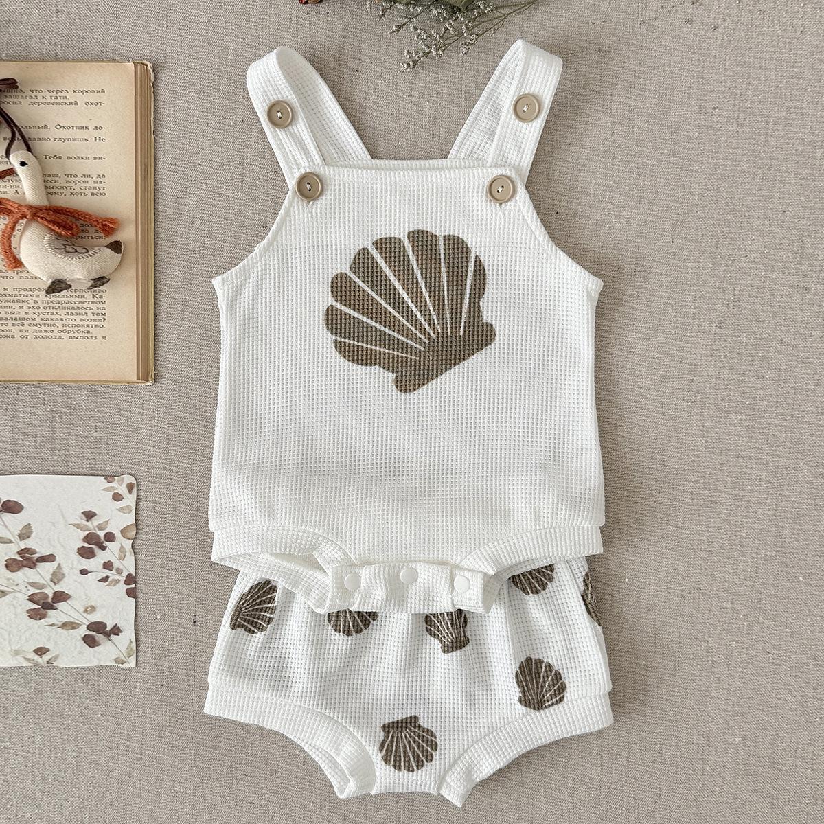 Korean-Style Summer Bodysuit: Snap-Crotch Baby Clothing for Boys & Girls 80cm белый