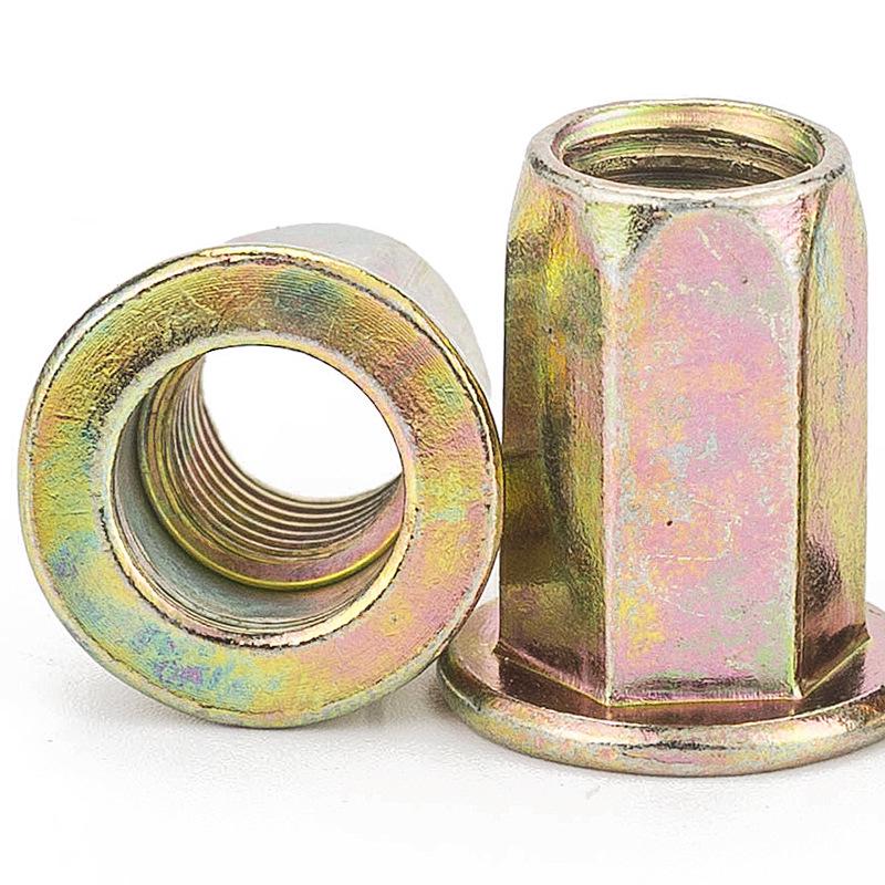 Iron Plated Zinc Hex Rivet Nut - M4/M5/M6/M8.