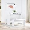 VidaXL Ensemble table à manger et bancs 3pcs blanc bois d'ingénierie, ensemble de table à manger, table à manger avec bancs, 855530