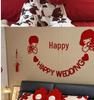Wedding Double Happiness Plush Pillow Dolls - Pair for Newlywed Gift & Room Decoration