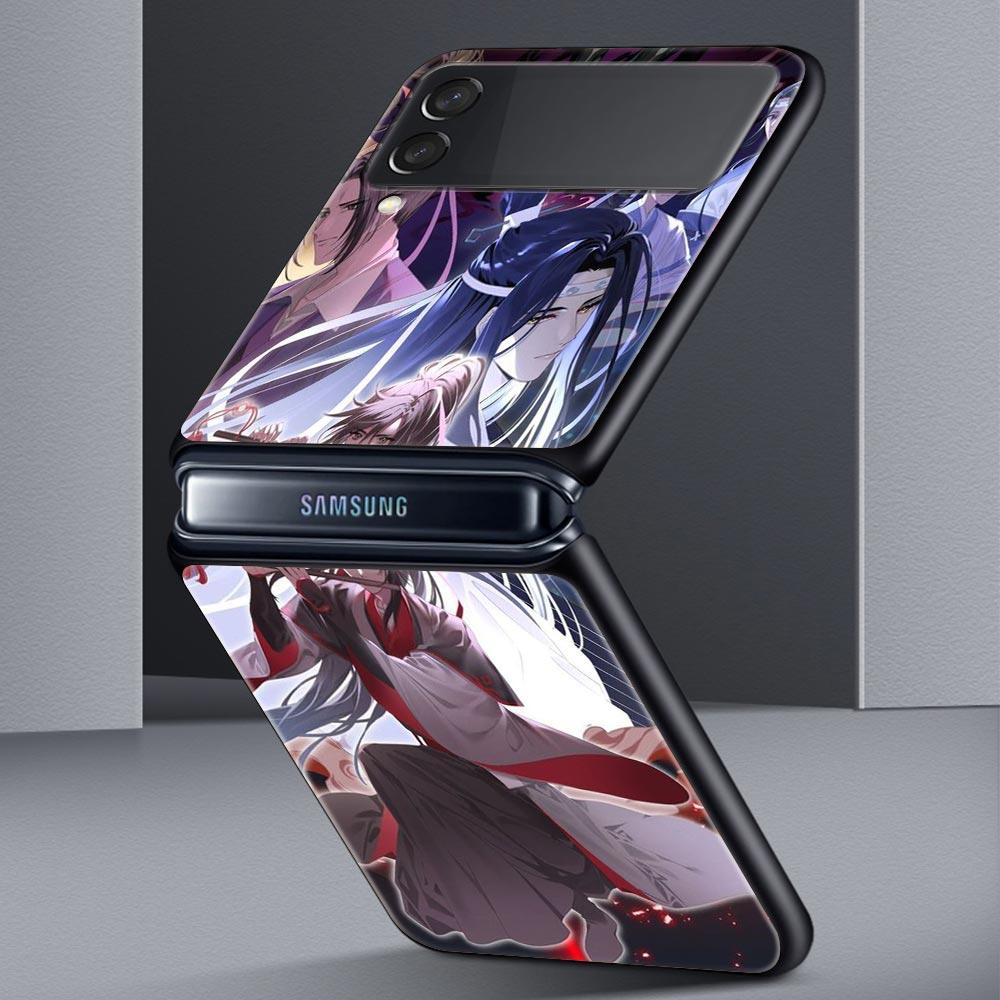 Anime Mo Dao Zu Shi Cute Z Flip 4 Phone Case For Samsung Z Flip 3 5G Black Hard Shell Galaxy ZFlip3 ZFlip5 Cover Folding Luxury
