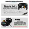 Manette filaire - Manette Noire Game Cube_26 - Compatible GameCube &amp; Wii (RVL-001) - Vibration - Câble 1,5 m