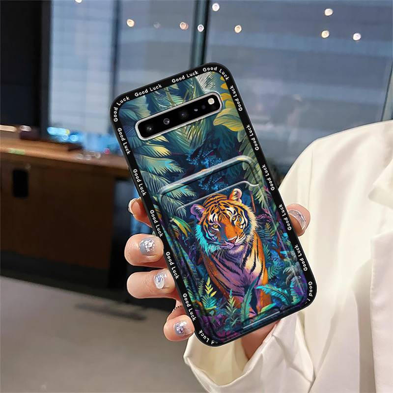 Shockproof Silicone Phone Case For Samsung Galaxy S10 5G/SM-G977N Soft Case Cover Cute Anti-knock Card Slot Back Cover