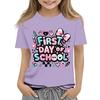 Children's Casual and Fashionable Round-Neck Printed Short-Sleeve Top for Back-to-School