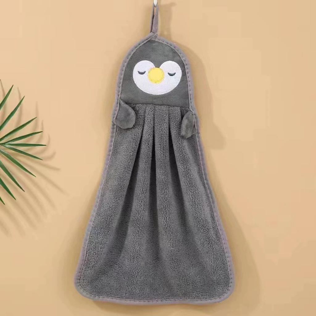 Cute Animal Kids Toddler Hand Towels for Home Bathroom Kitchen with Hanging Loop