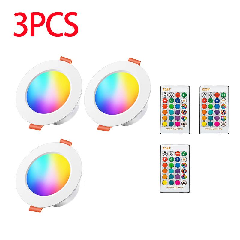 1/2/3/4PCS RGB LED Downlight 16colors Dimmable Spotlight 10W/15W IR Remote Led Down Light For Room Decor AC220V LED Panel