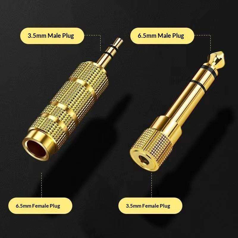 1/2Set 6,5 mm auf 3,5 mm und 3,5 mm auf 6,5 mm Audio-Adapter-Set 1/4 Zoll auf 1/8 Zoll und 1/8 Zoll auf 1/4 Zoll Geeignet für Kopfhörer