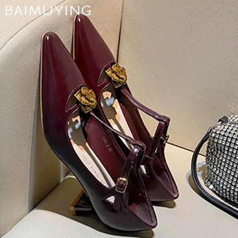 Flache Damen Elegante Schuhe Spitzschuh Mittelhohe Absätze Mode Sandalen 2025 Trend Winter Kleid Party Pumps Designer Damen Zapatillas