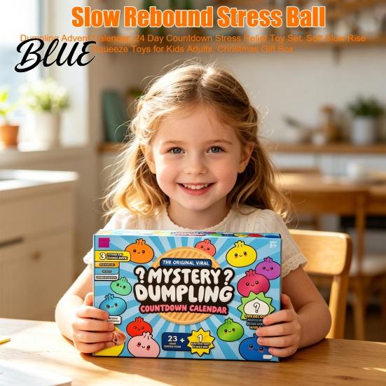 Slow Rebound Stress Toy Set 24 Day Advent Calendar Ball Dumpling Countdown Relief Soft Pinch