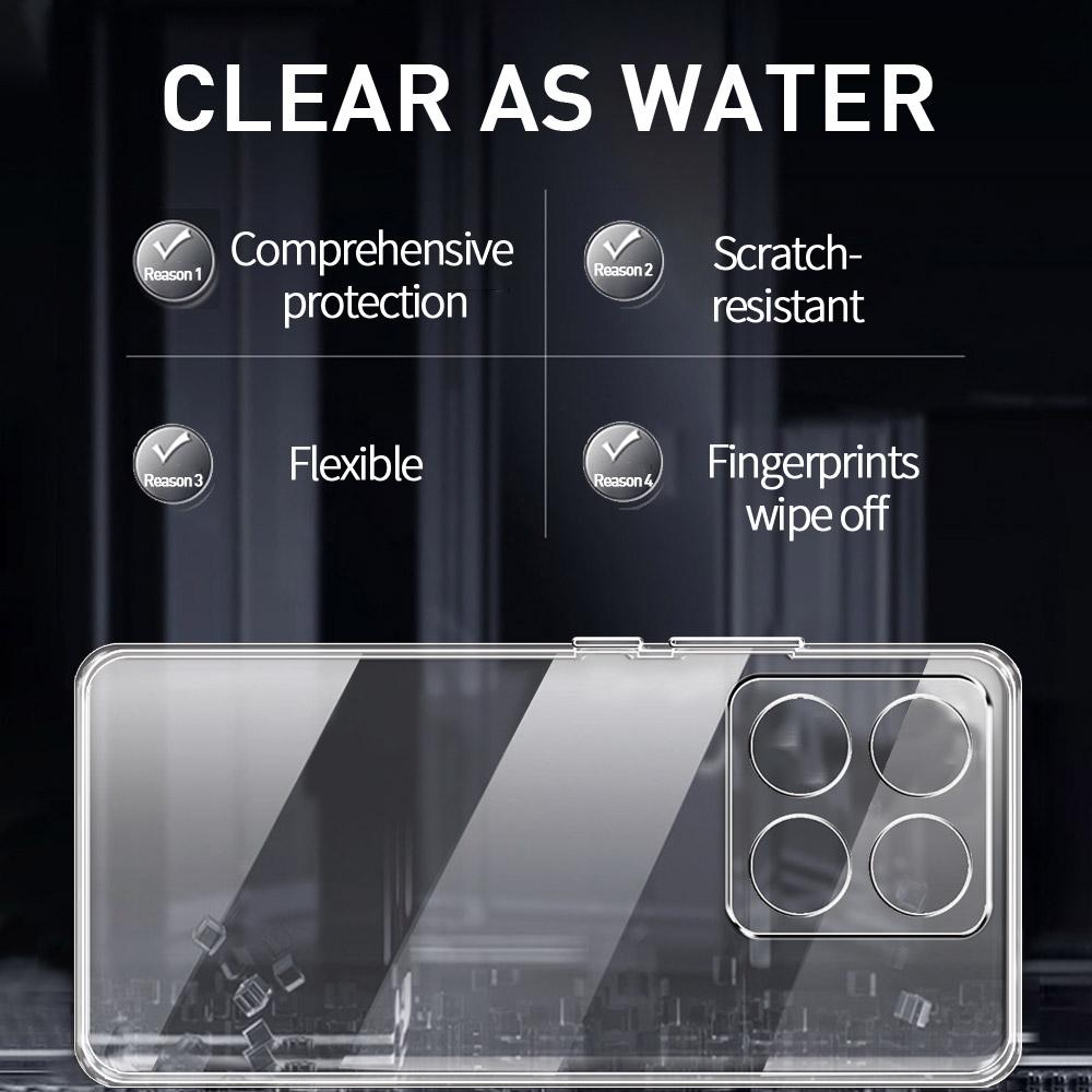 Für Xiaomi 14T Pro Hülle Klar Weich Silikon Transparent Bumper Handyhülle Für Xiaomi 14T Mi14T 2024 Klar Stoßfest Rückseite