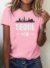 Seoul Skyline Grafik Rosa T-Shirt