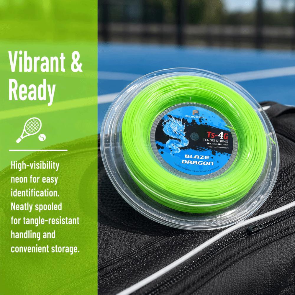 Smooth Tennis String Polyester Neon Green Tennis String Racquet String  For Tennis Racket