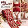4.5cm Width Fabric Webbing Ribbon Gold Thread Sequins Embroidery Lace Fabric  For Dress Decoration