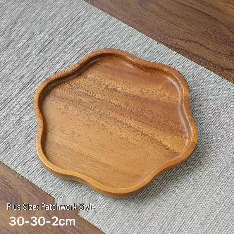 Tavă versatilă din lemn de nuc japonez – Ideală pentru servirea ceaiului, fructelor sau pizzei în hoteluri