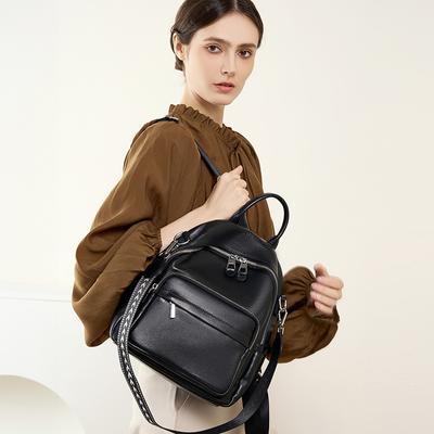 Women's Genuine Leather Soft Leather Backpack 2025 New Fashion Versatile Trendy Top Layer Cowhide Large Capacity Travel Backpack