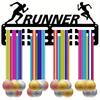 Metal Wall Mounted Medal Holder Black 11.4x5.1 Inch for Race Marathon Achievements Home Decor