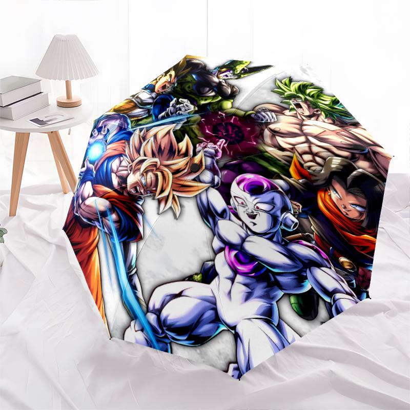 Anime Dragon Ball pattern, automatic folding umbrella, portable and foldable design, 8 ribs, a Christmas or birthday gift.