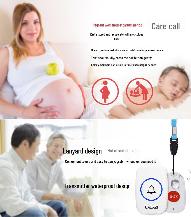 Wireless Long-Distance Emergency Call Button for Elderly Support.