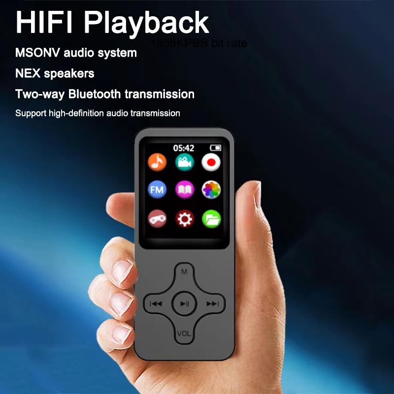 Bluetooth MP3 Player with 16GB TF Card Mini MP3 Music Player Support FM Radio Built-in Speaker E-Book Walkman for Headsets