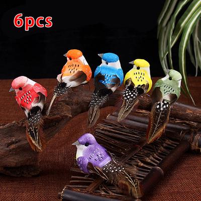 Perched Artificial Bird Woodland Fake Feather Simulation Display Garden