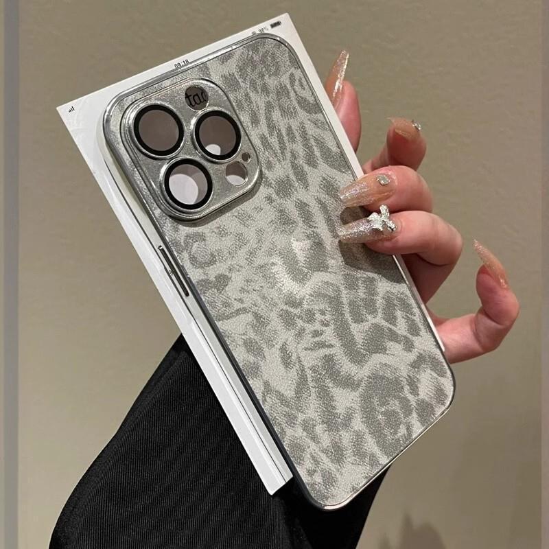 Luxurious Leopard Print Leather Phone Case for iPhone 16, Full Coverage Protection for iPhone 13/14