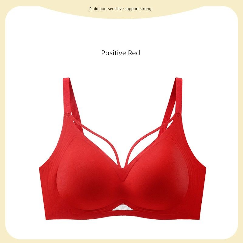 

125.00кг Экспортный Очень Большой Размер Бесшовное Утягивающее Белье Женский Поддерживающий Бюстгальтер Модный Ветер Дофамин Стройнящий Red XL(38/85CD Recommendation 60.00 kg-70.00 kg)