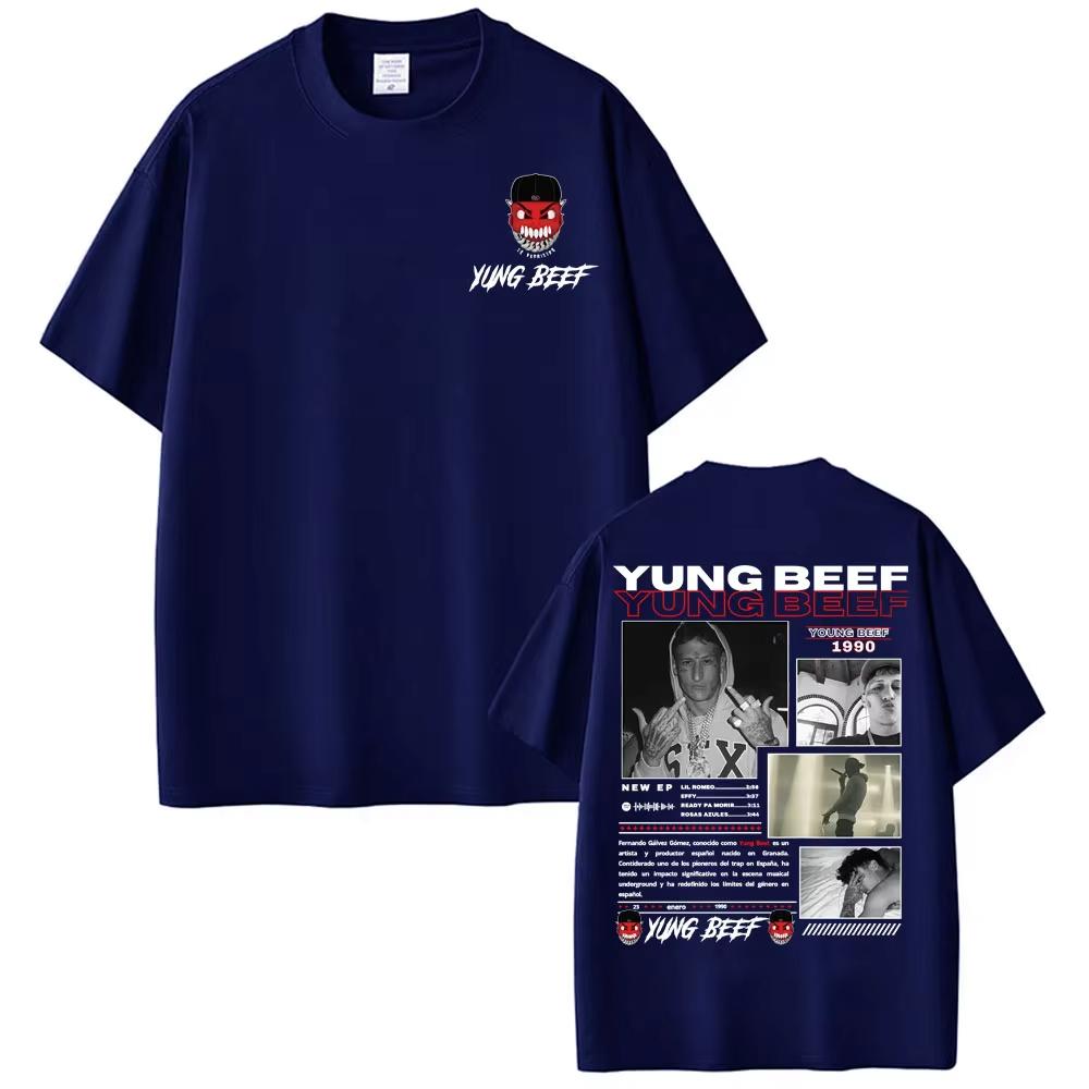 Rapper Yung Beef Album 2026 Tour Grafik T-Shirt Unisex Damenbekleidung Kurzarm-T-Shirts Mode Hip Hop T-Shirt
