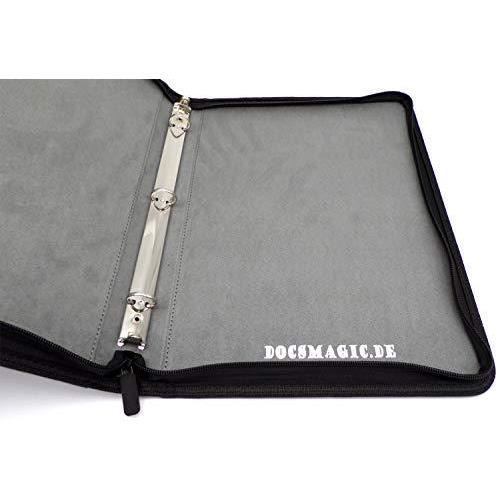 docsmagic.de 3-ring premium zip-album black + 50 9-pocket premium pages - classeur pour jeu de cartes + feuilles - noir - pkm - yg