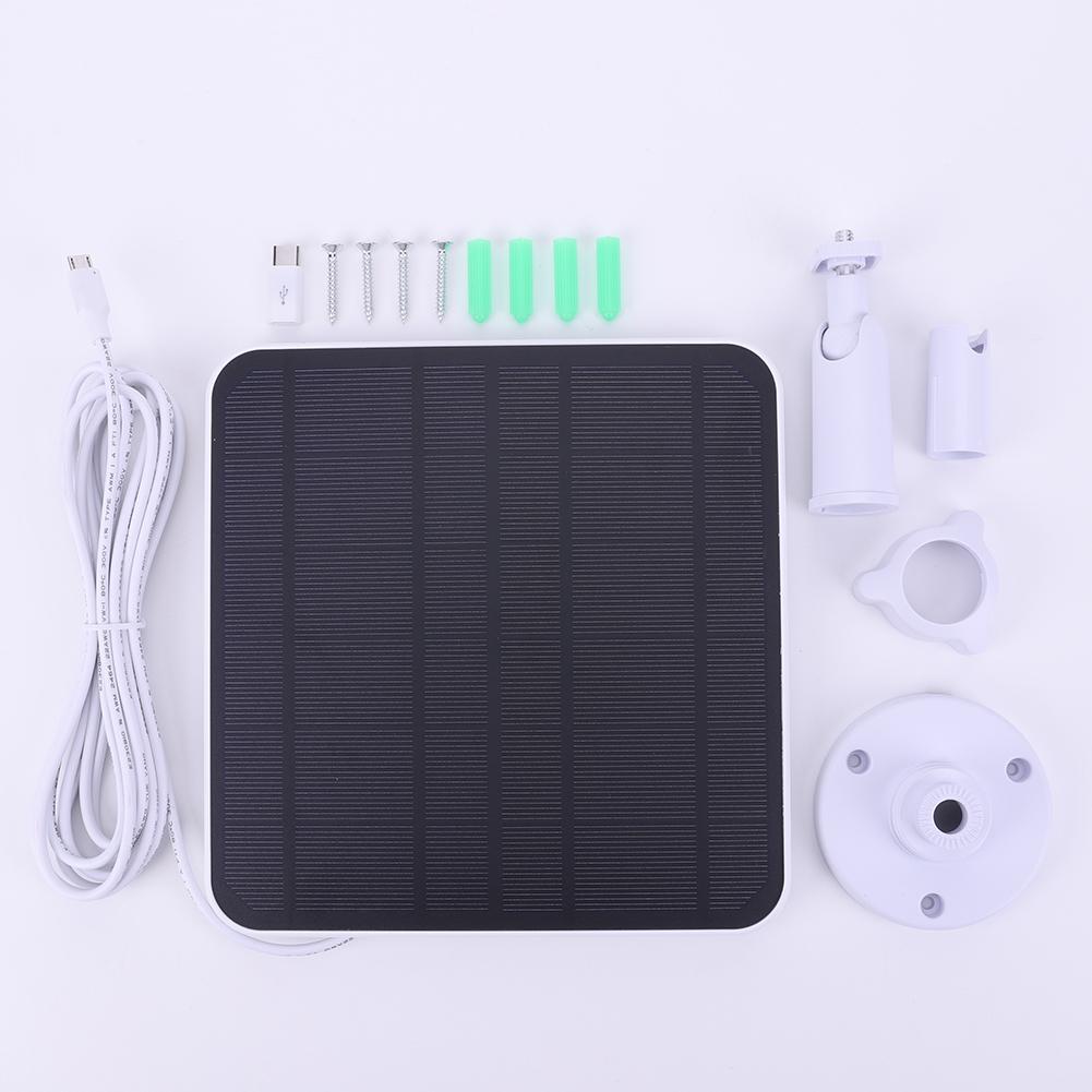 5V 6W Solar Panel IP65 Waterproof Solar Cell Panel Micro USB & USB-C Port 360°Adjustable Mounting for Eufycam 3/3C/2/2C/2 Pro
