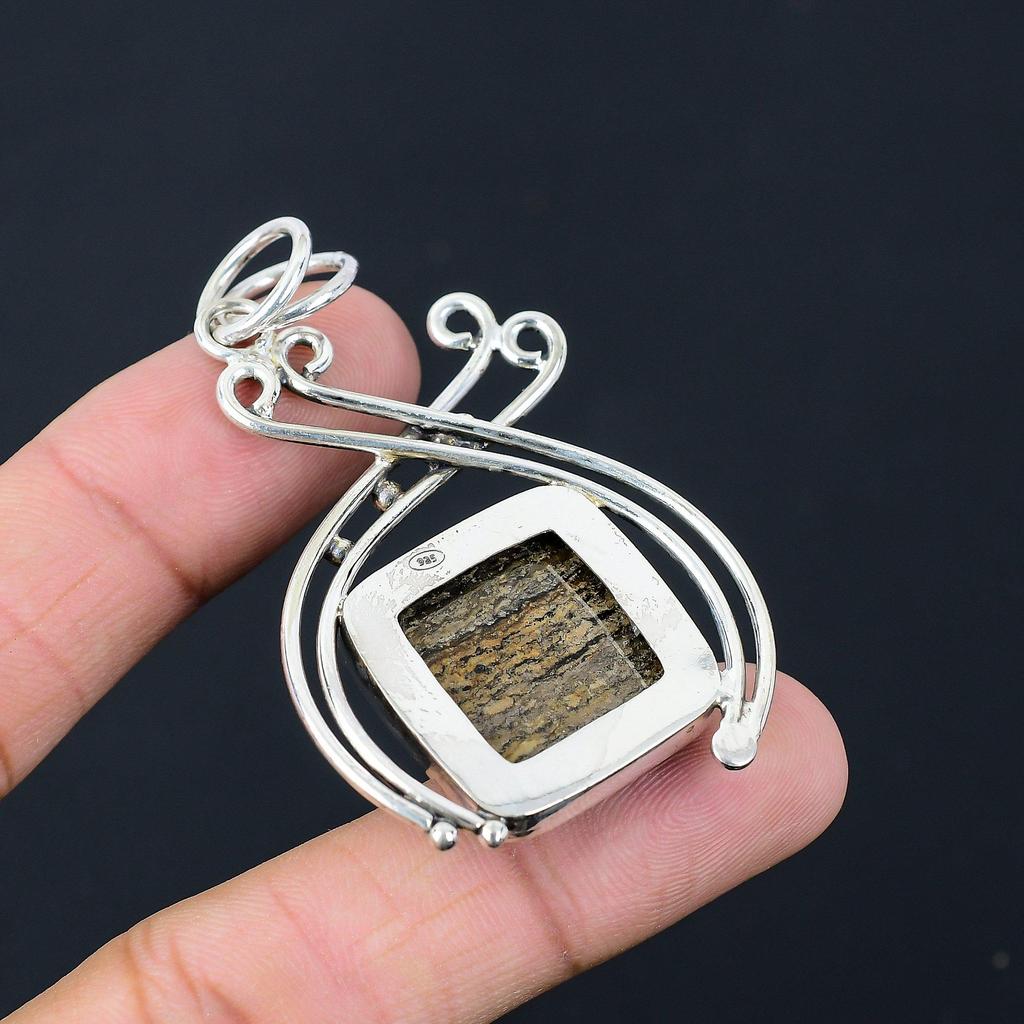 Friendship Day Deal 925 Sterling Silver Natural Honey Dendrite Opal Boho Pendant